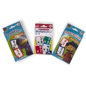 Three Sets Flashcards - Addition Subtraction Multiplication - Educational